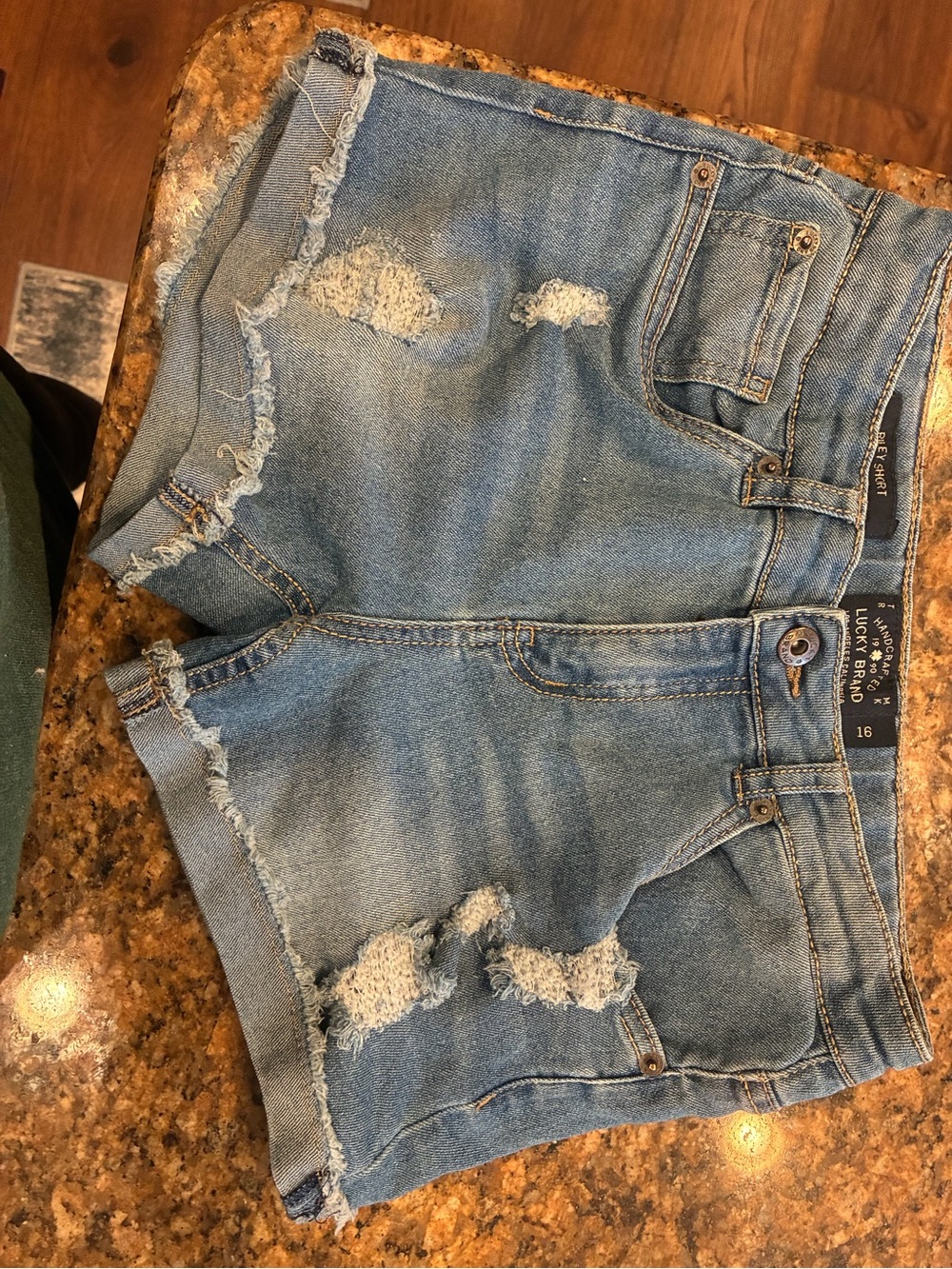 Lucky Brand Light Wash Distressed Denim Cutoff Shorts